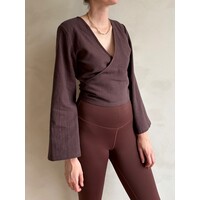 Lijn Linen Top Brown