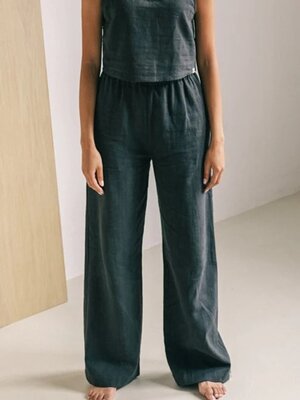 The View Yoga Teya Linnen Broek Zwart