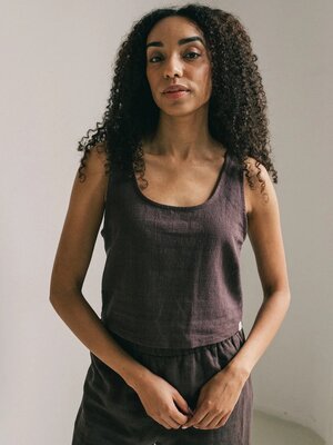 The View Yoga Rio Linen Top Brown