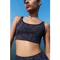 Cross Back Bra Tribal Grey Black