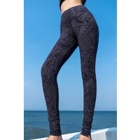 Hoge Taille Legging Grijs Zwart Tribal Eagle