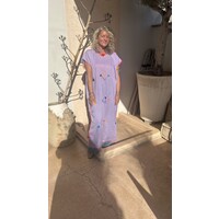 Long Embroidered Dress Lila
