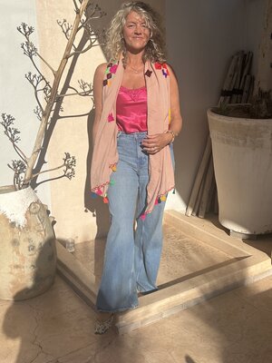 Embroidered Shawl Sand