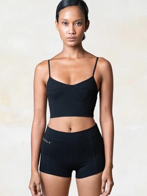 Studio K Yogawear- Yoga en Lounge Kleding Ylva Bamboo Bralette Zwart