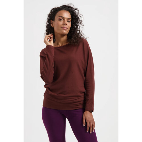 Urban Goddess - Duurzame Yoga- en Lounge Kleding Budhi Longsleeve Yoga Shirt  Marron