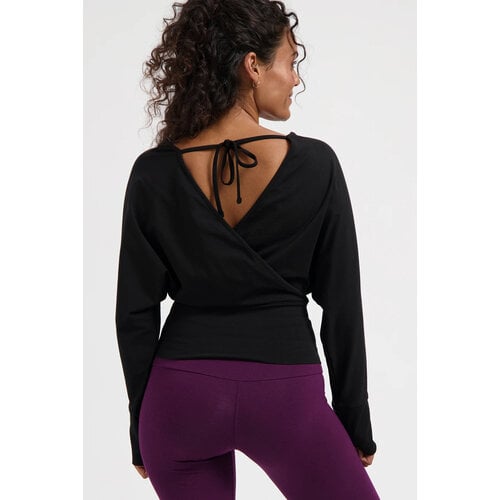 Urban Goddess - Duurzame Yoga- en Lounge Kleding Ala Longsleeve Yoga Shirt  Zwart