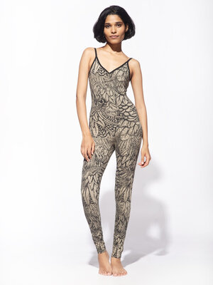 Funky Simplicity - Duurzame Yoga Kleding Catsuit Feather Cream Black