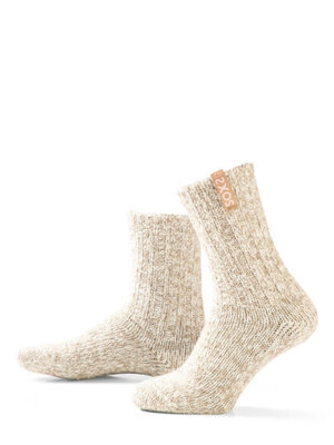 Soxs - Hippe Wollen Sokken Wollen Sokken Antislip in Beige Wol Label Amber Light Medium