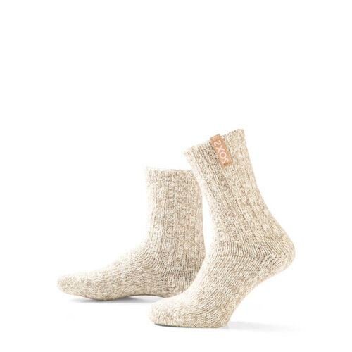 Soxs - Hippe Wollen Sokken Wollen Sokken Antislip in Beige Wol Label Amber Light Medium