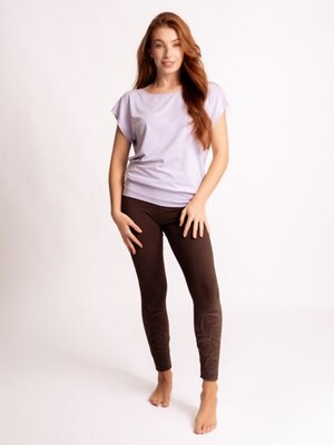 The Spirit of Om- Yoga Kleding van Biologisch Katoen Yoga Legging Indu Bruin
