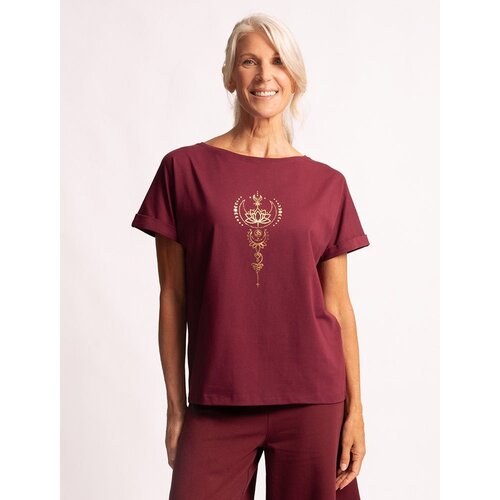The Spirit of Om- Yoga Kleding van Biologisch Katoen Shirt Eka Padma Rood