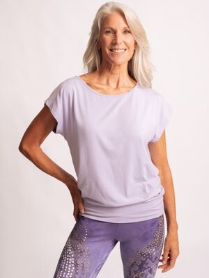 The Spirit of Om- Yoga Kleding van Biologisch Katoen Shirt Jangama Lila