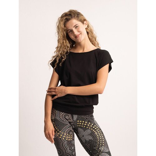 The Spirit of Om- Yoga Kleding van Biologisch Katoen Shirt Jangama Zwart