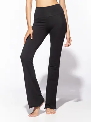 Funky Simplicity - Duurzame Yoga Kleding Super Hoge Taille Flare Legging Zwart