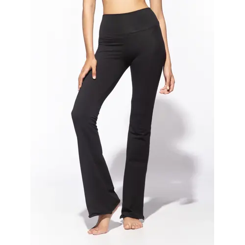 Funky Simplicity - Duurzame Yoga Kleding Super Hoge Taille Flare Legging Zwart