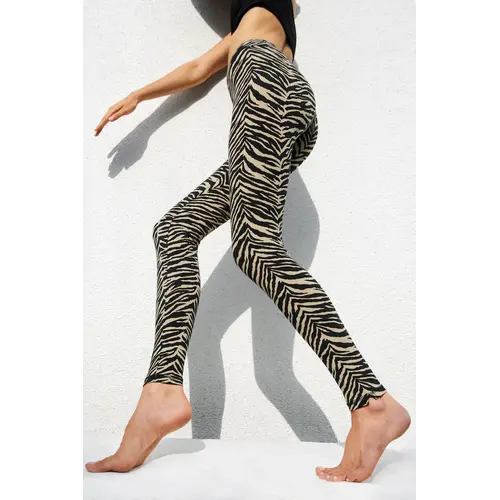 Funky Simplicity - Duurzame Yoga Kleding High Waist Legging Cream Black Zebra