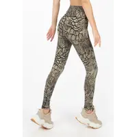 Hoge Taille Legging Cream Zwart Feather