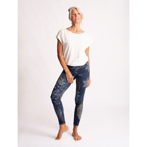 The Spirit of Om- Yoga Kleding van Biologisch Katoen Yoga Legging Maui Blue