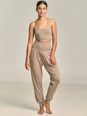 Shambhala Barcelona-Yoga en Sportkleding Purusha Harem Pant Clay