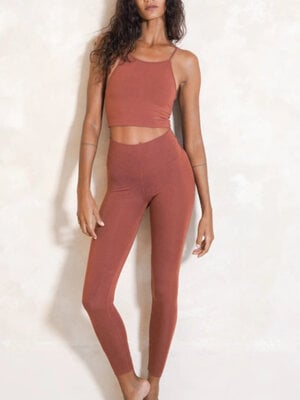Studio K Yogawear- Yoga en Lounge Kleding Eira Bamboo Hoge Taille Legging Cinnamon