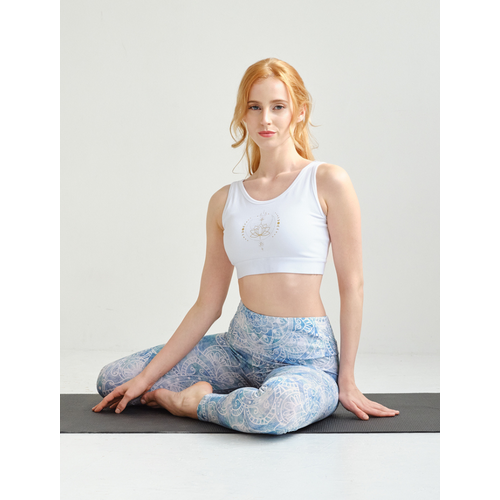 The Spirit of Om- Yoga Kleding van Biologisch Katoen Yoga Bra Padma Wit