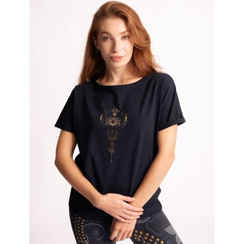 The Spirit of Om- Yoga Kleding van Biologisch Katoen Shirt Eka Padma Deep Blue
