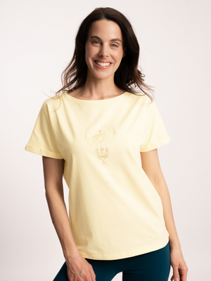 The Spirit of Om- Yoga Kleding van Biologisch Katoen Shirt Eka Padma Vanille