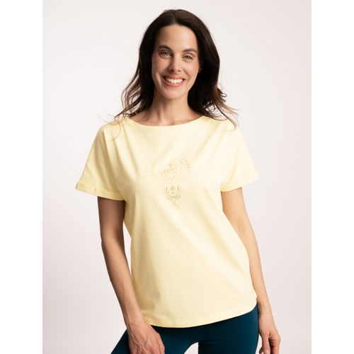 The Spirit of Om- Yoga Kleding van Biologisch Katoen Shirt Eka Padma Vanille