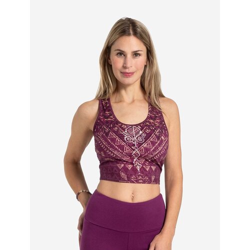 The Spirit of Om- Yoga Kleding van Biologisch Katoen Bra Buddhi Aubergine