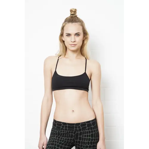 Funky Simplicity - Duurzame Yoga Kleding String Back Bra Zwart