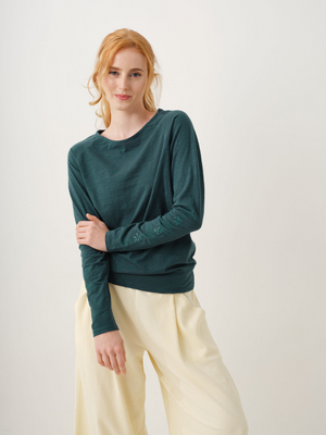 The Spirit of Om- Yoga Kleding van Biologisch Katoen Lange Mouw Shirt Priya