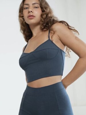 Studio K Yogawear- Yoga en Lounge Kleding Ylva Bamboo Bralette Ocean Blue