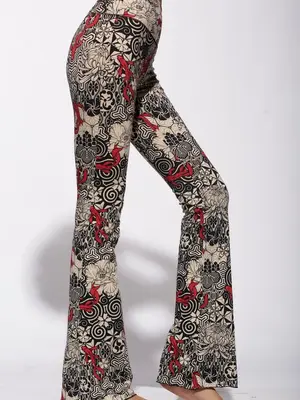Funky Simplicity - Duurzame Yoga Kleding Flare Legging Nagomi Cream Black Super High Waist