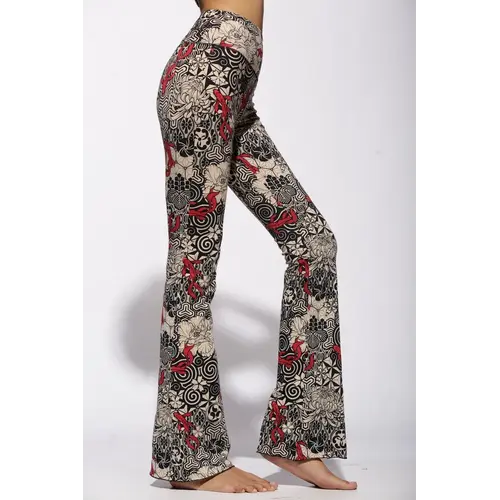 Funky Simplicity - Duurzame Yoga Kleding Flare Legging Nagomi Cream Black Super High Waist