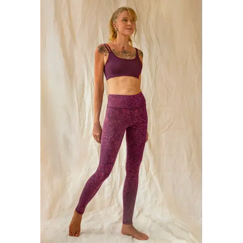 Funky Simplicity - Duurzame Yoga Kleding Hoge Taille Legging Bloom Fuchsia Purple