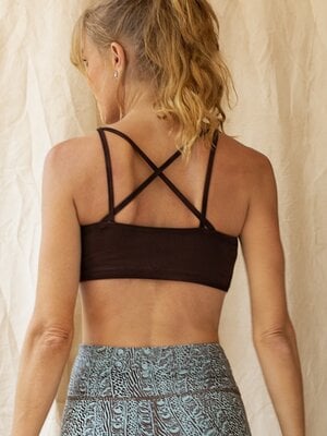 Funky Simplicity - Duurzame Yoga Kleding Cross Back Bra Bruin