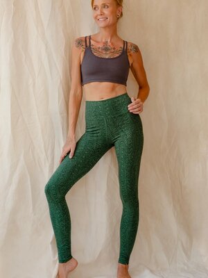 Funky Simplicity - Duurzame Yoga Kleding Hoge Taille Legging Groen Grijs Argus