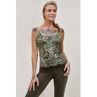 Cross Back Top Bloom Groen Olijf