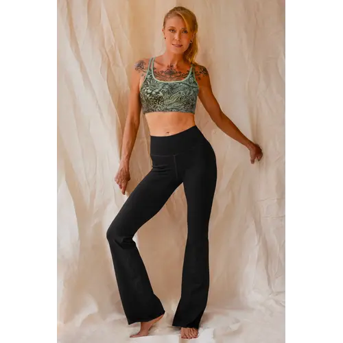 Funky Simplicity - Duurzame Yoga Kleding Cross Back Bra Bloom Olijf Groen