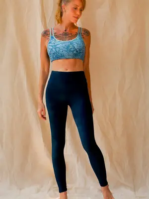 Funky Simplicity - Duurzame Yoga Kleding Cross Back Bra Bloom Blauw