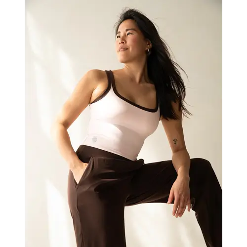 Spica - Yoga en Sportkleding Hale Top Rose with Brown Trim
