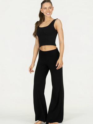 Urban Goddess - Duurzame Yoga- Pilates en Active Kleding Flow Wijde Yoga Broek Black