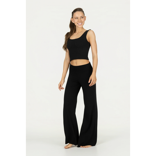 Urban Goddess - Duurzame Yoga- Pilates en Active Kleding Flow Wijde Yoga Broek Black