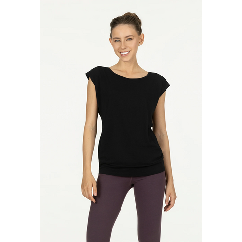 Urban Goddess - Duurzame Yoga- Pilates en Active Kleding Asana Yoga Tee Zwart