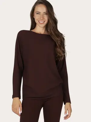 Urban Goddess - Duurzame Yoga- Pilates en Active Kleding Budhi Longsleeve Yoga Shirt Cacao