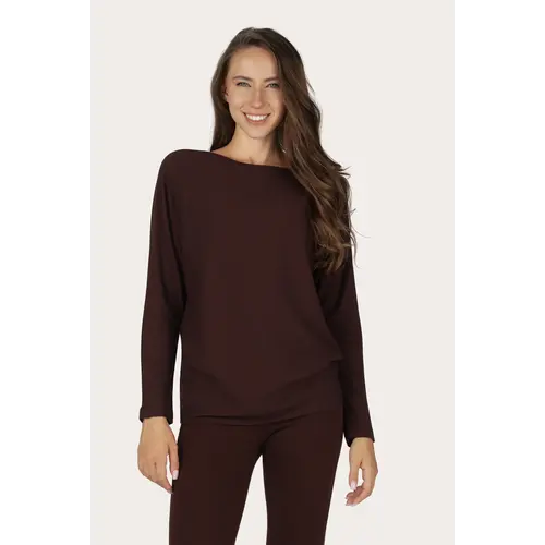 Urban Goddess - Duurzame Yoga- Pilates en Active Kleding Budhi Longsleeve Yoga Shirt Cacao
