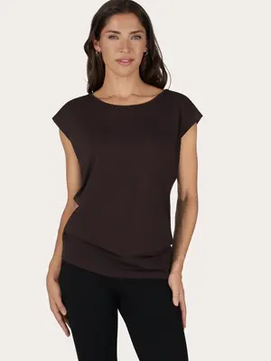 Urban Goddess - Duurzame Yoga- Pilates en Active Kleding Asana Yoga Tee Coffee