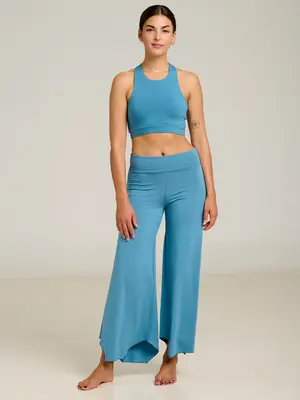 Shambhala Barcelona- Yoga en Sportkleding Maya Flare Pant Azul Piedra