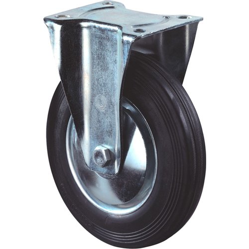 Kelfort Bokwiel met plaat 105mm, Zwart rubber loopvlak Kelfort Bokwiel met plaat 105mm, Zwart rubber loopvlak