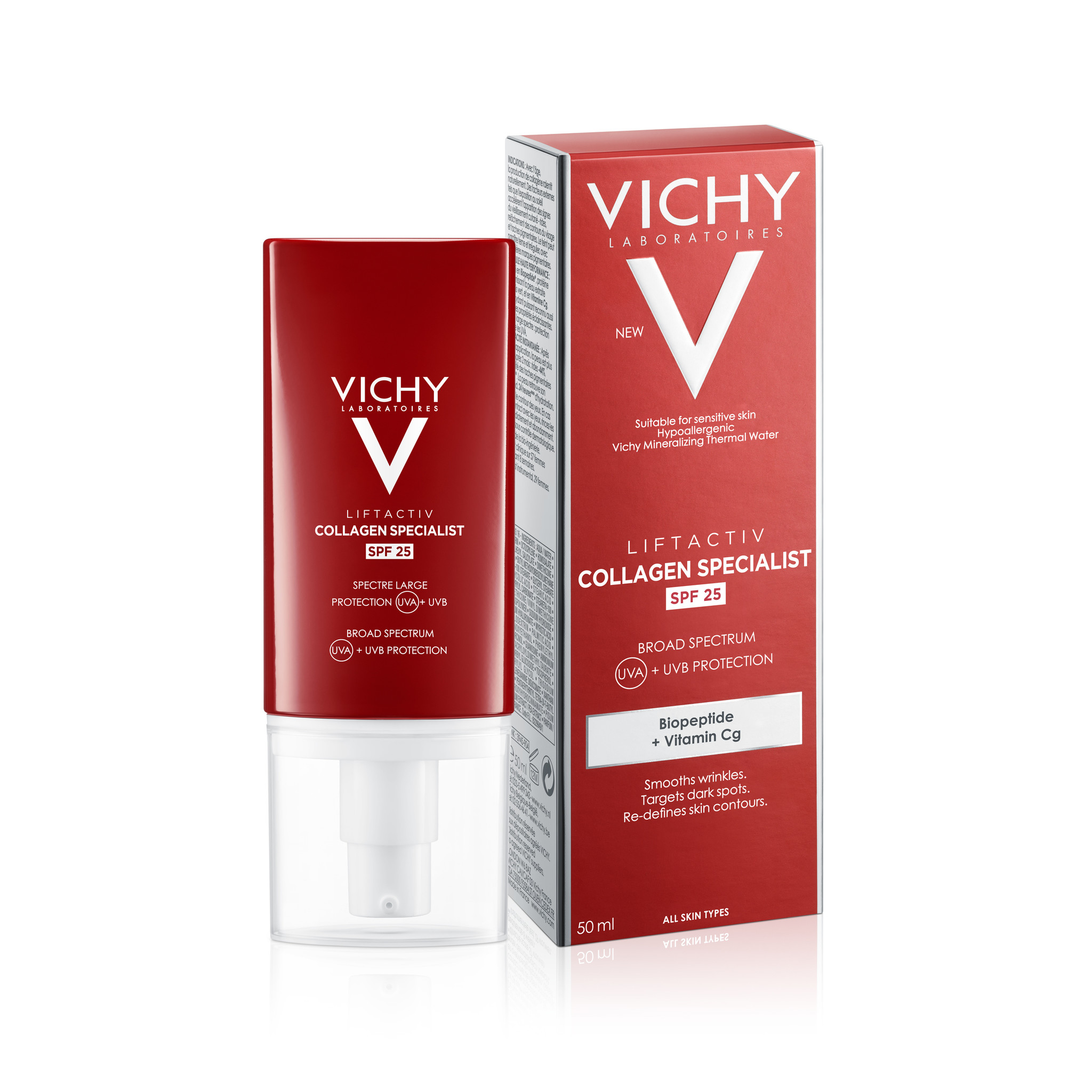 Mijnenveld Ontwapening bladeren Vichy Collageen Dagcrème UV SPF 25 | Vichy Anti-Aging Dagcrème - Skinaffair